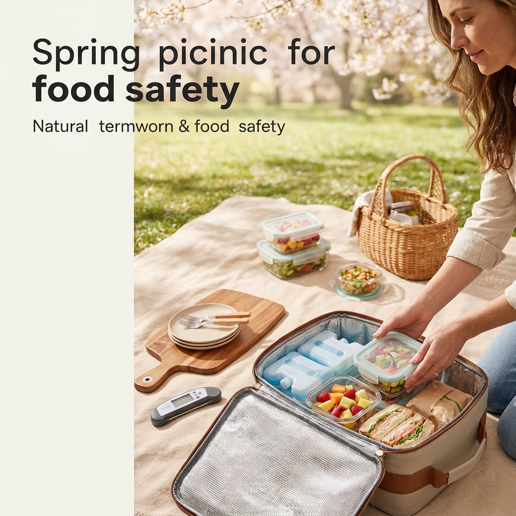 Healthy picnic and potluck food safety for spring gatherings (packing, chilling, serving, leftovers)