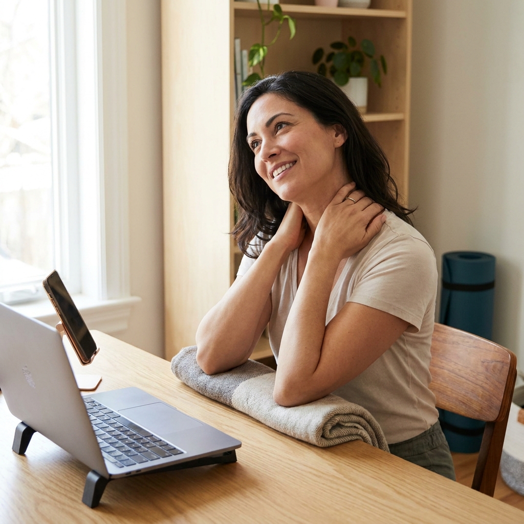 Better posture and less neck tension from phone use: a realistic ‘tech neck’ routine for daily life