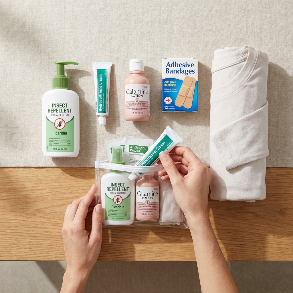 Summer bug-bite kit and itch comfort basics: what to keep at home and when to seek care